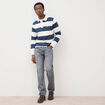 Jeans straight longueur 32 en coton bleu gris homme