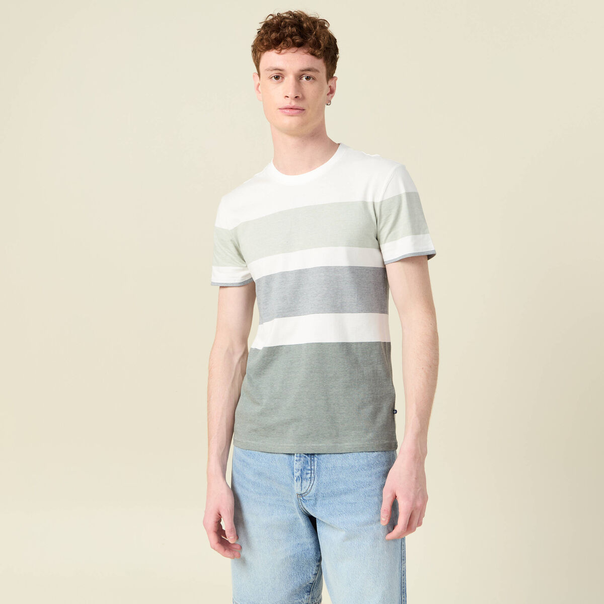T-shirt manches courtes vert olive homme