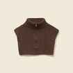 Col amovible zipp&eacute; marron femme