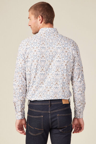 Chemise à manches longues blanc homme