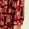 Robe longue droite fluide rouge fonc&eacute; femme