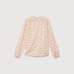 Chemise ample en coton manches longues blanc femme