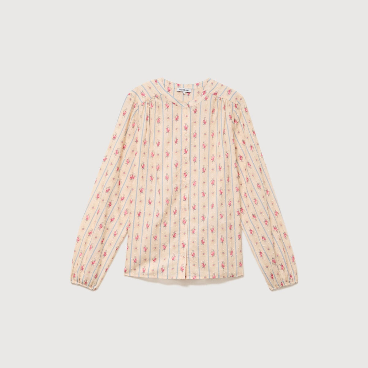 Chemise ample en coton manches longues blanc femme