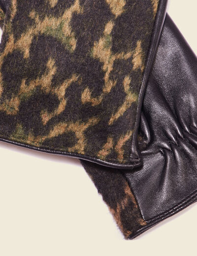 Gants en cuir noir femme