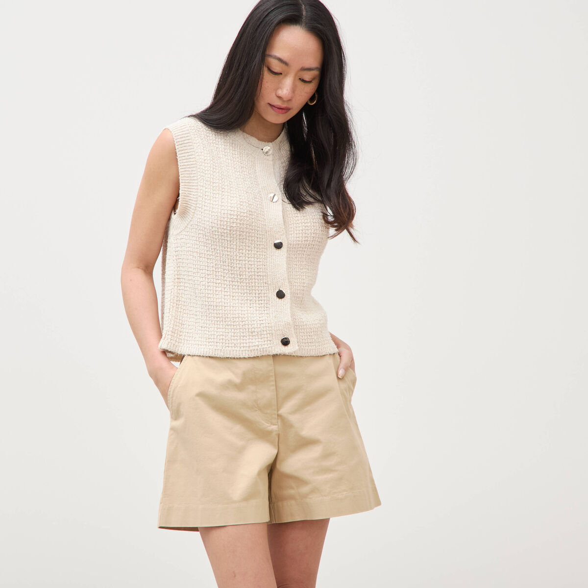 Short taille standard marron clair femme