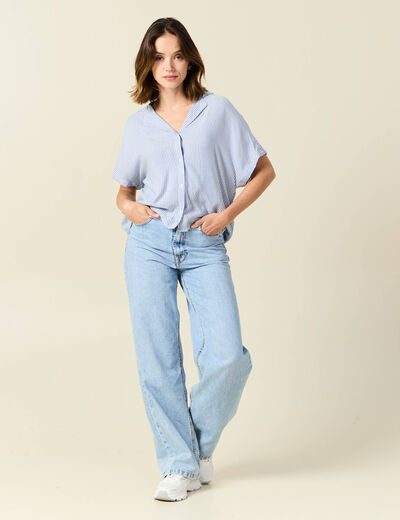 Chemise manches 3/4 ecru femme