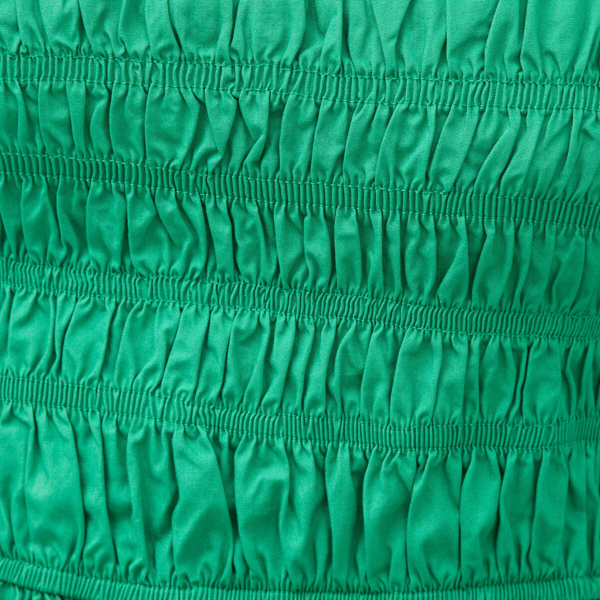 Robe bretelles col carr&eacute; en coton vert femme