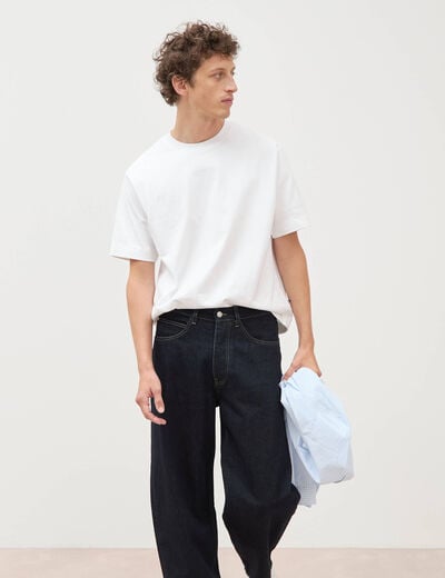 Jeans large longueur 32 en coton denim brut rinse homme