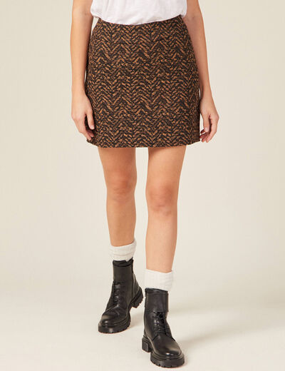 Jupe moulante camel femme