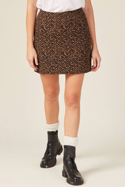 Jupe moulante camel femme