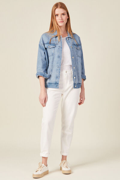 Blouson jean éco-responsable denim bleach femme