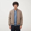 Blouson doubl&eacute; manches longues taupe homme