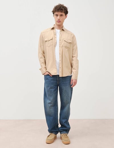 Jeans large relaxed denim stone homme