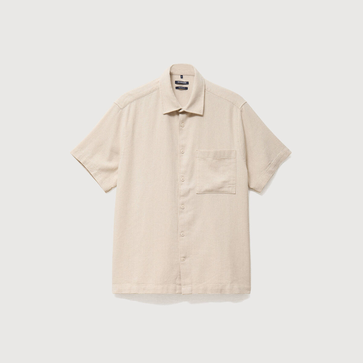 Chemise manches courtes col am&eacute;ricain sable homme