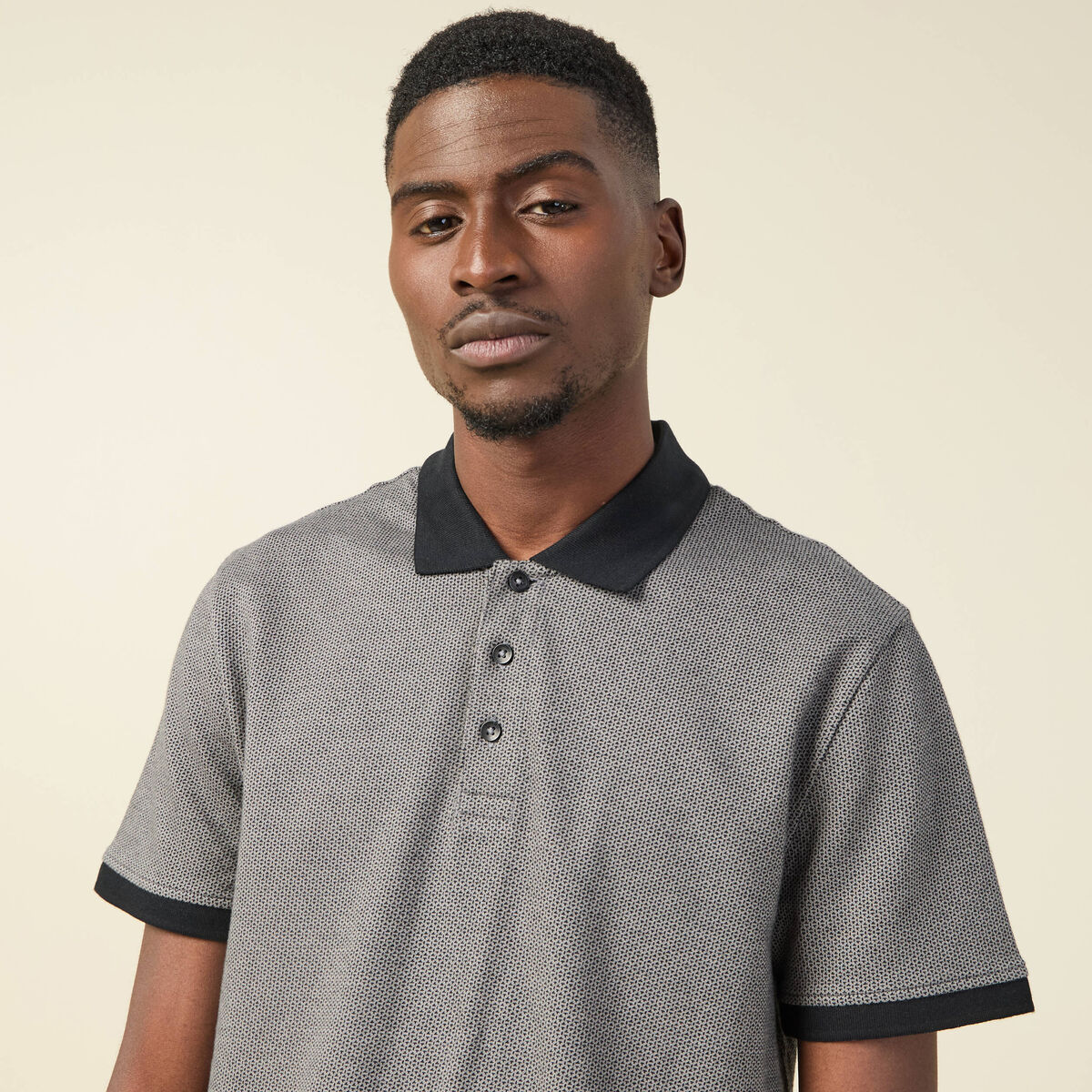 Polo manches courtes gris foncé homme