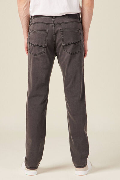 Jeans straight ultra stretch denim gris homme