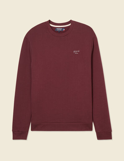Sweat manches longues rouge fonc&eacute; homme