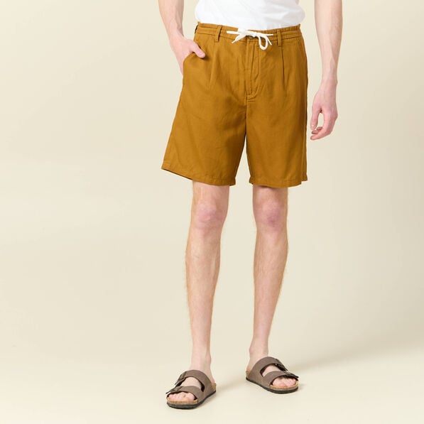 bermuda droite a coulisse camel homme Bermuda droite à coulisse camel homme