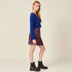 Jupe patineuse fluide marron femme