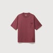 T-shirt droit en coton col ras du cou vieux rose homme