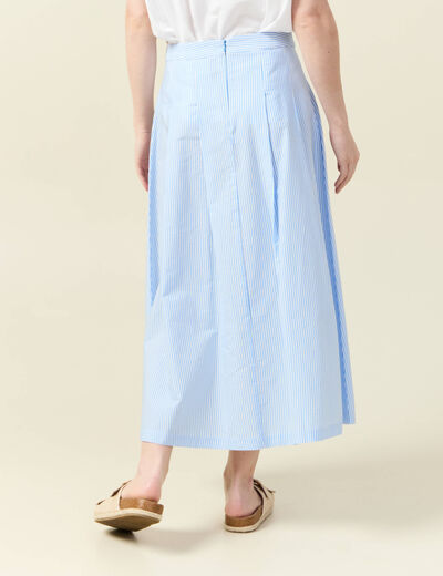 Jupe en coton taille standard bleu femme
