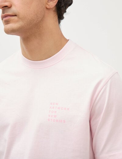 T-shirt en coton manches courtes rose homme