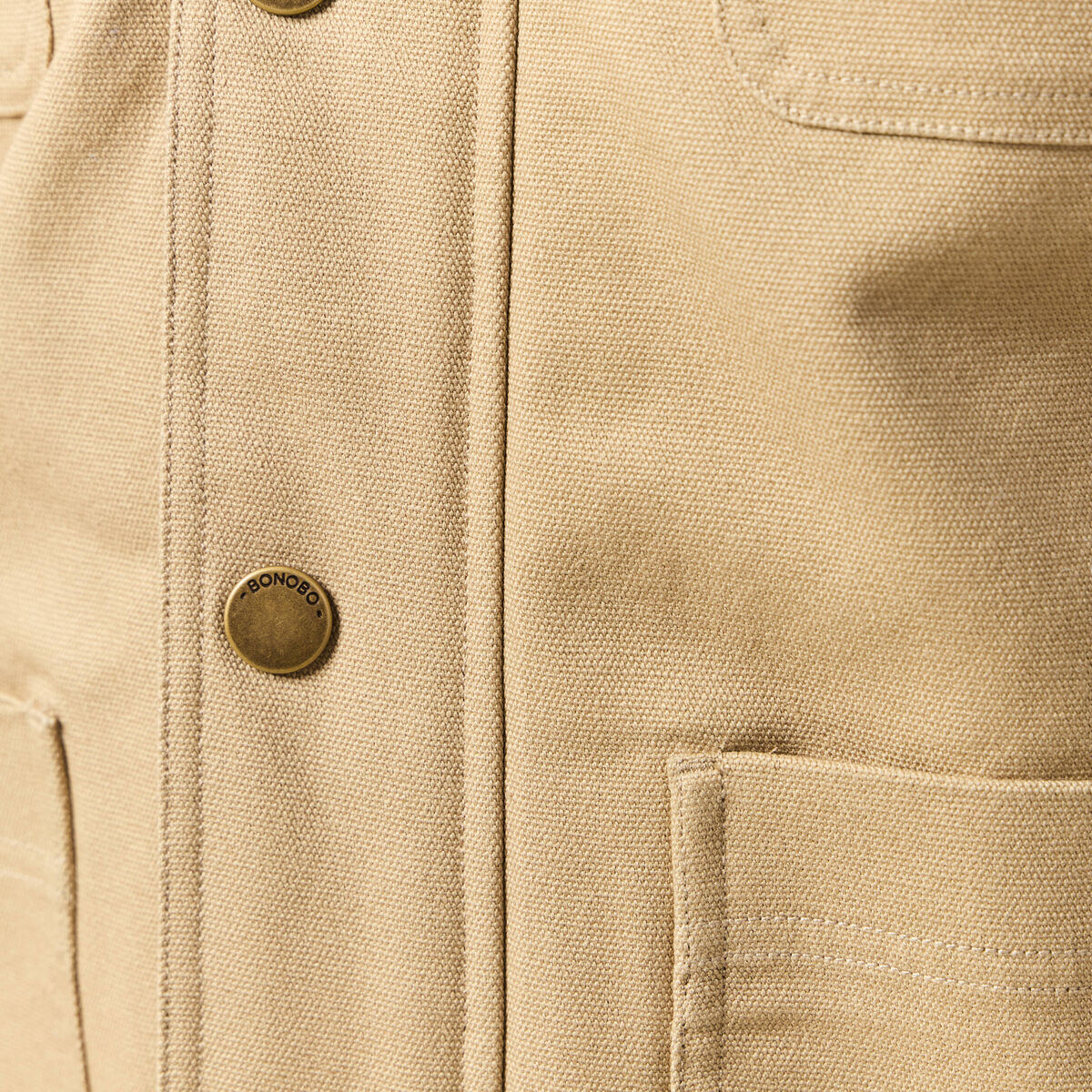 Blouson boutonn&eacute; col aviateur beige homme