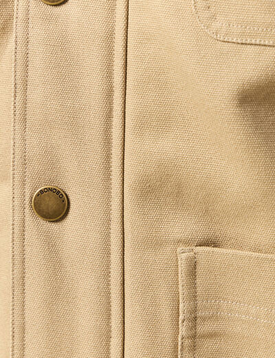 Blouson boutonn&eacute; col aviateur beige homme