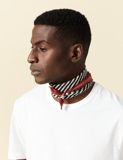 Foulard carré ecru homme