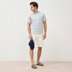 T-shirt droit en coton col rond gris clair homme