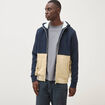 Sweat droit sherpa &agrave; capuche bleu marine homme