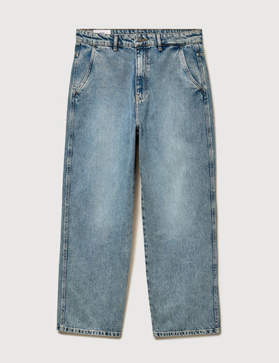 Jeans loose longueur 32 en coton denim dirty homme