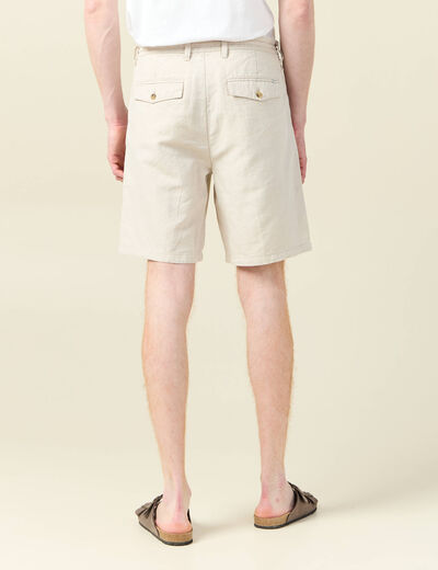 Bermuda droite à coulisse beige homme