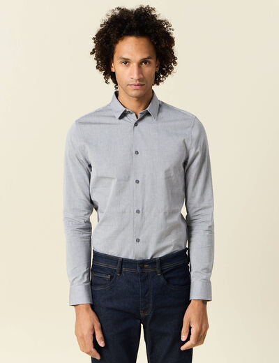 Chemise manches longues gris homme