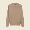 Pull col rond en coton taupe homme