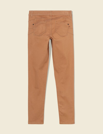Pantalon skinny push-up 7/8ème beige femme