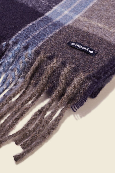 Écharpe à franges bleu clair homme