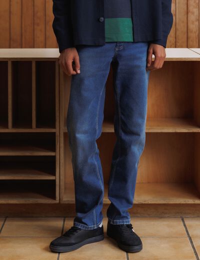 Jeans straight longueur 34 denim brut homme
