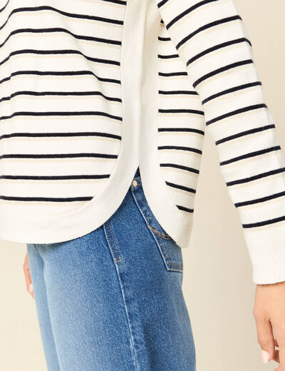 Pull manches longues bleu marine femme