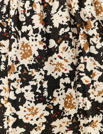 Jupe midi droite fendue noir femme