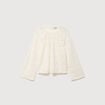 Blouse droite en dentelle ecru femme