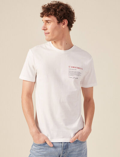 T-shirt manches courtes ecru homme