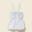 Top col droit à bretelles en coton bleu clair femme
