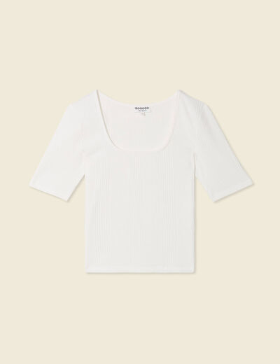 T-shirt éco-responsable creme femme