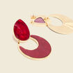 Boucles d'oreilles bordeaux femme