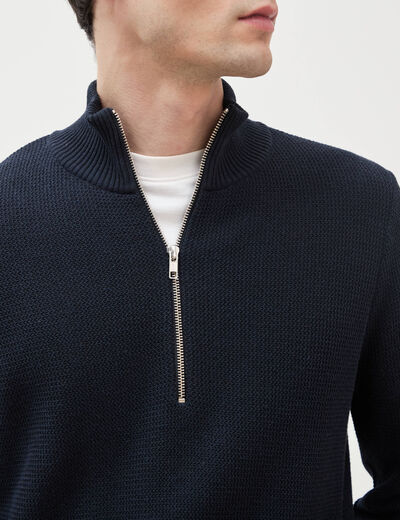 Pull col camionneur bleu marine homme