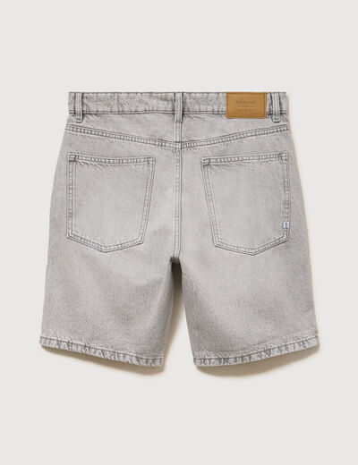 Bermuda en jean coton denim snow gris homme
