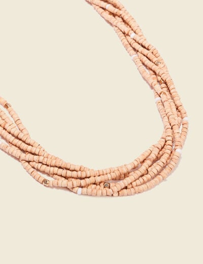 Collier multirangs beige femme