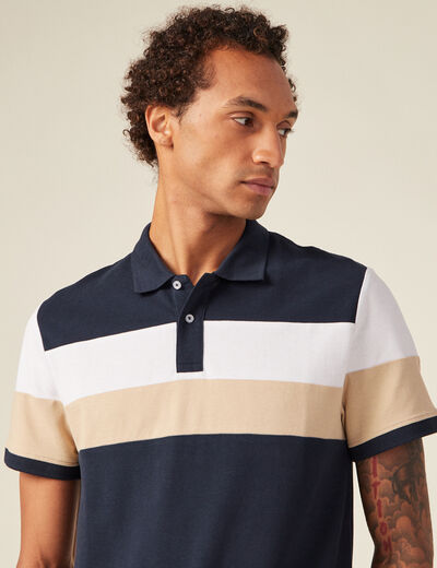 Polo éco-responsable bleu marine homme