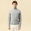 Pull droit col montant gris homme
